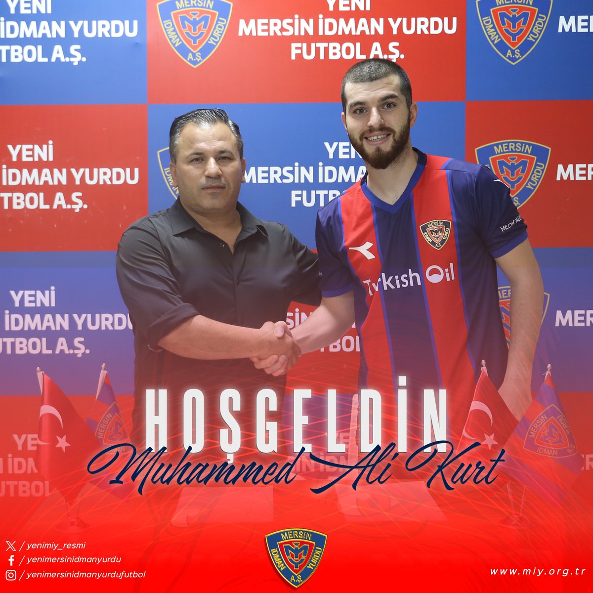 Kulübümüz tecrübeli stoper Muhammed Ali Kurt ile sözleşme imzalamıştır.
Hoşgeldin Muhammed ❤️💙

#YMİY #YeniMersinİdmanYurdu #HoşgeldinMuhammed