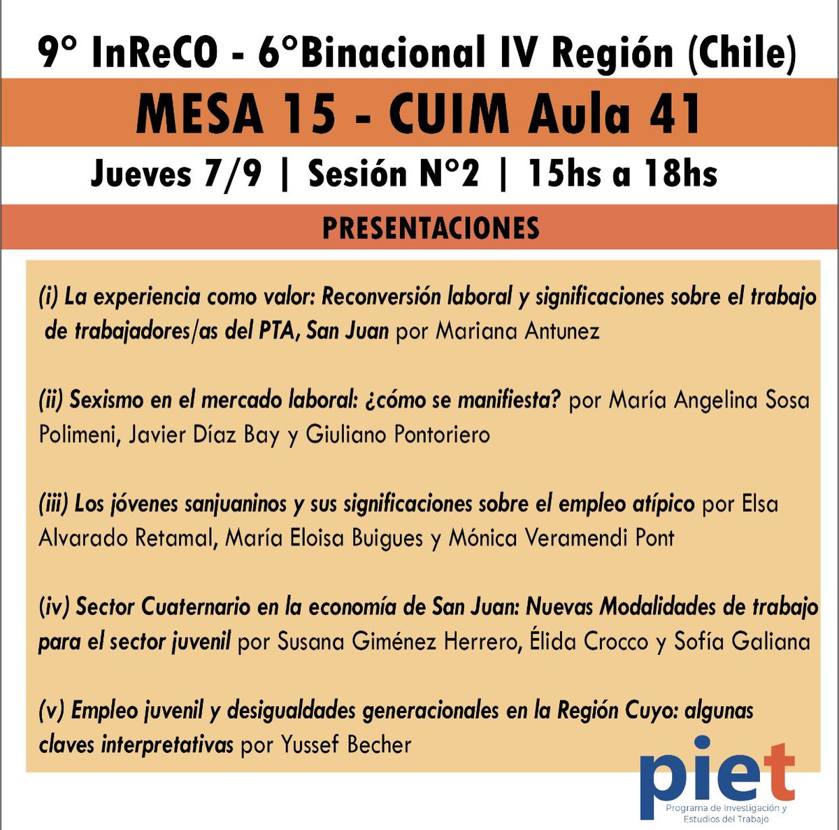 javierdiazbay's tweet photo. En el marco del Encuentro de Investigadores #InReCO @UNSJ_Oficial estaremos presentando junto a Maria Angelina Sosa y @giulianoponto un trabajo sobre el sexismo en el mercado laboral #SanJuan https://t.co/xXlqtzneDP