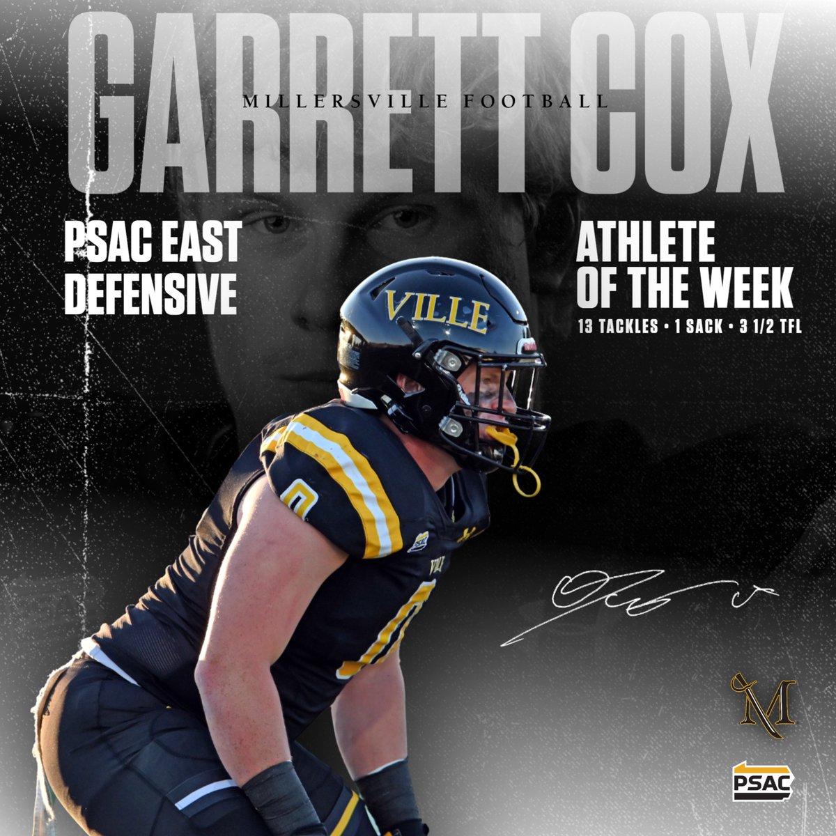 Garrett Cox is the PSAC East Defensive Athlete of the Week for week one! 

millersvilleathletics.com/news/2023/9/5/…