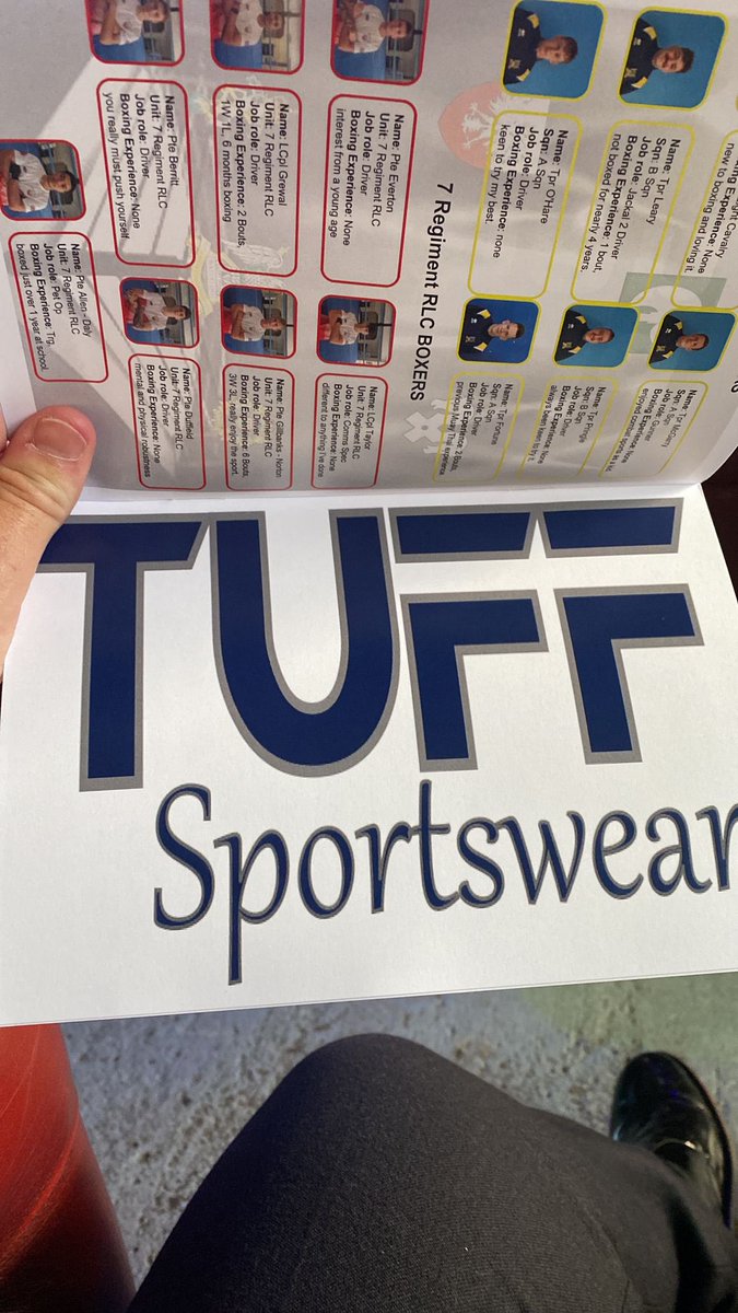 SportswearTuff's tweet image. Good luck @RSM7RegtRLC in tonight’s boxing @Rifles5294 🥊
@tuffshop