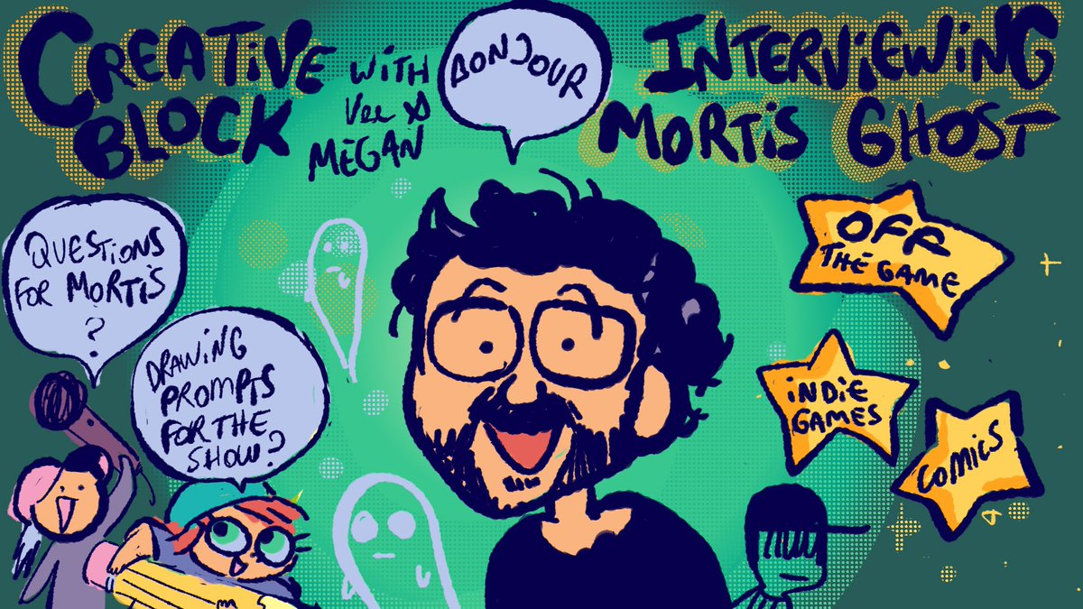 Send in your Questions and Drawing Prompts for Mortis Ghost @MortisGhost Mortis is a comic artist and game designer. He is the creator of Dr. Cataclysm and co-creator of the video game OFF, which just celebrated its 15th anniversary! Host: @violainebriat and Megan Boyd