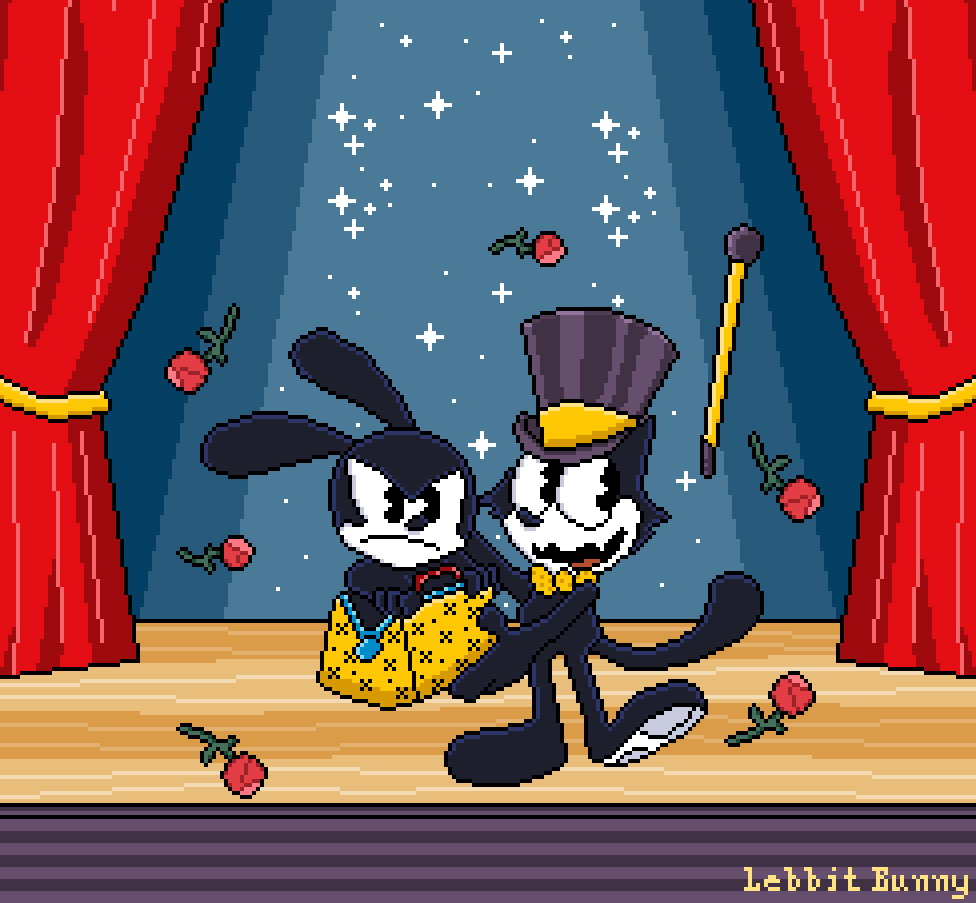 LebbitBunny's tweet photo. Happy birthday Oswald!! 🎂🎉🍾

#OswaldTheLuckyRabbit #oswald #オズワルドザラッキーラビット #disney #ディズニー #pixelart https://t.co/p5mr52bx6U