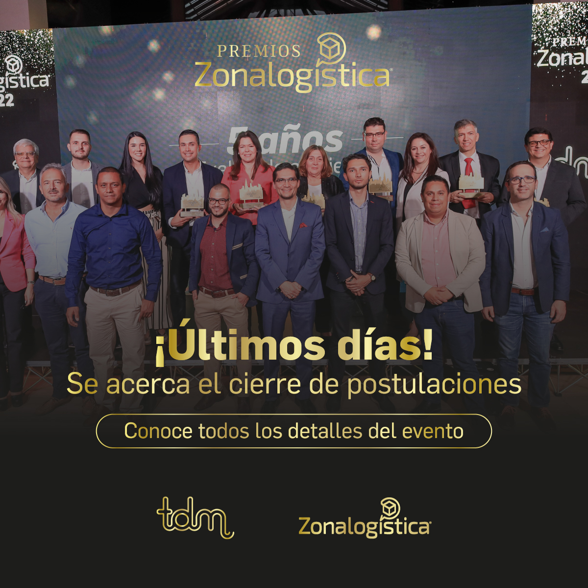 Se acerca el cierre de postulaciones a la sexta edición de los #PremiosZonalogística ⚠️

Hasta el 22 de septiembre podrás registrar a tus candidatos en las seis categorías. Es fácil, rápido y sin costo.

👉Conoce todos los detalles en esta nota: zonalogistica.com/muy-pronto-cie…