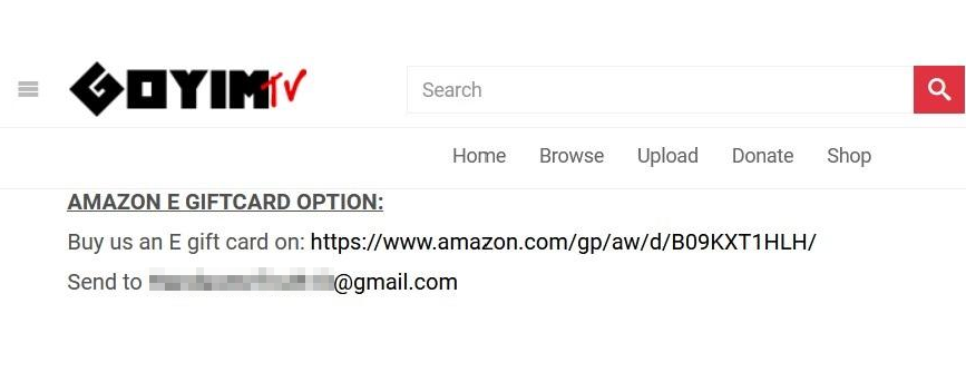 The Goyim Defense League has for years used <a href="/Amazon/">Amazon</a> as a de-facto  payment processor for donations, neo-Nazi propaganda, and merchandise.

<a href="/AmazonHelp/">Amazon Help</a>