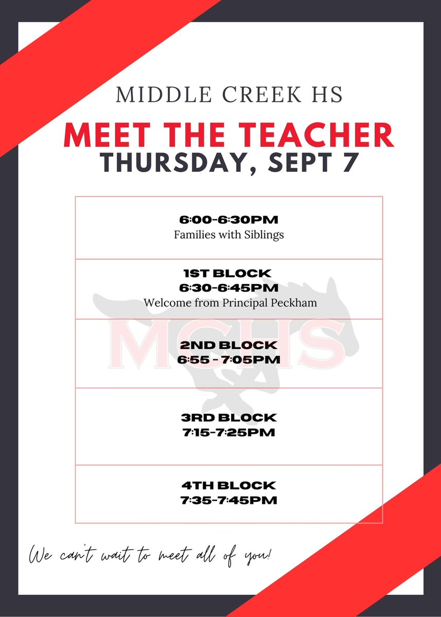 Meet The Teacher (Open House) is on Thursday, September 7th! See you soon!