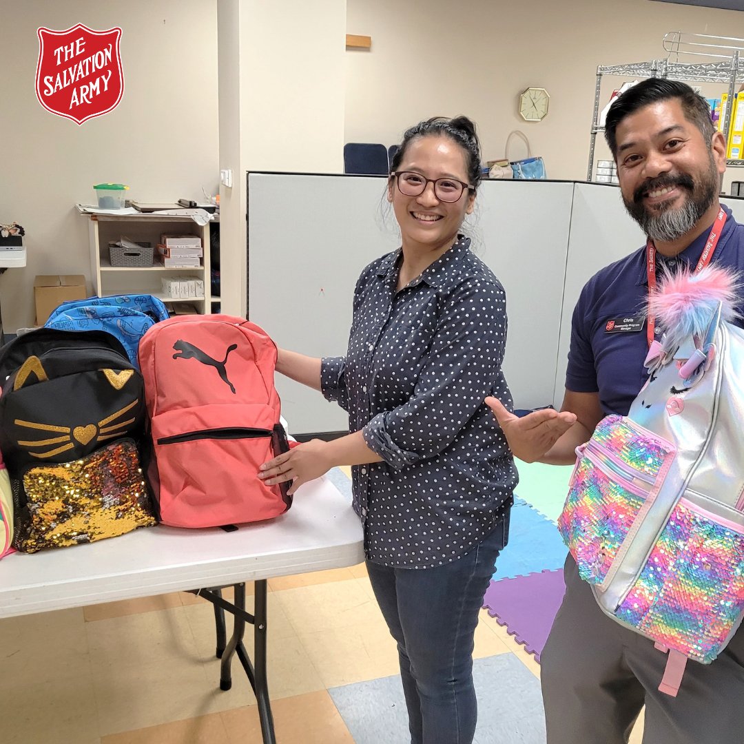 TSACSC's tweet photo. We are always moved when individuals go out of their way to gather and bring us donations.  Just a few items OR a whole trunkful - each is a blessing. 🙏

Thank you to Charlene from @bananarepublic and Vicki with Epic Investment Services for your recent backpack donations. ❤️ https://t.co/D8m2WJitk0