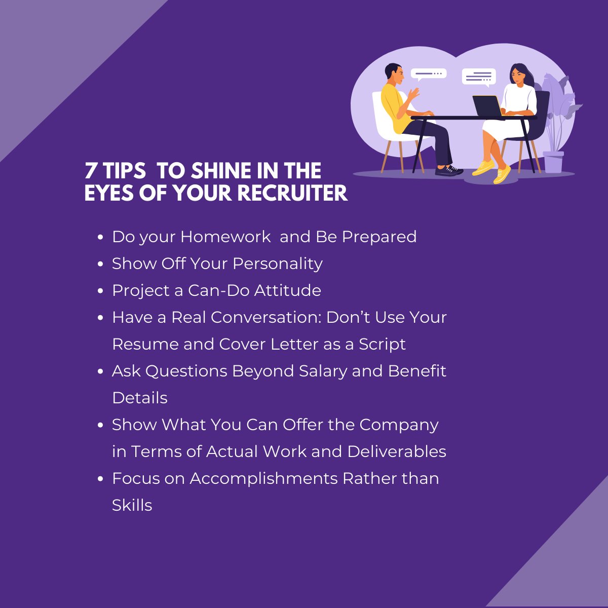 #talenttuesday Recruiters are often the first point of communication for candidates. Here are some tips to shine in a recruiter's eyes!