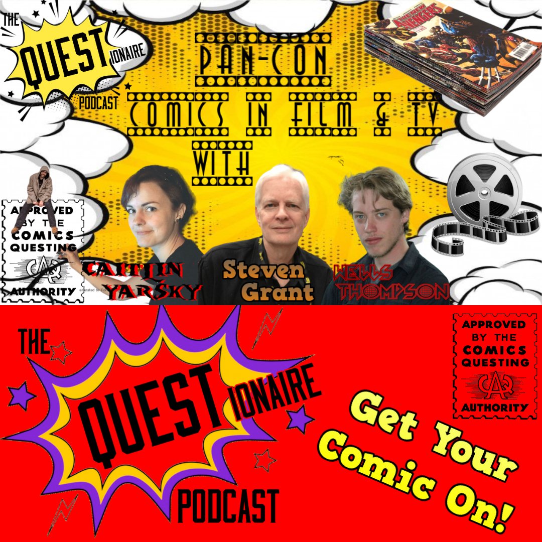 QUESTionairePC's tweet photo. Great #PanCon with @WellsThomp @ThatStevenGrant & #CaitlinYarsky about comics in film & TV. Next #PanCon we got @Fearless_Fred @hannibaltabu @rdouek & @uncouthRooth chatting about #Mythology in #comicbooks #Subscribe so you don't miss'em! #Podcast
https://t.co/TYKI1E2v6B https://t.co/ngV8lT044F