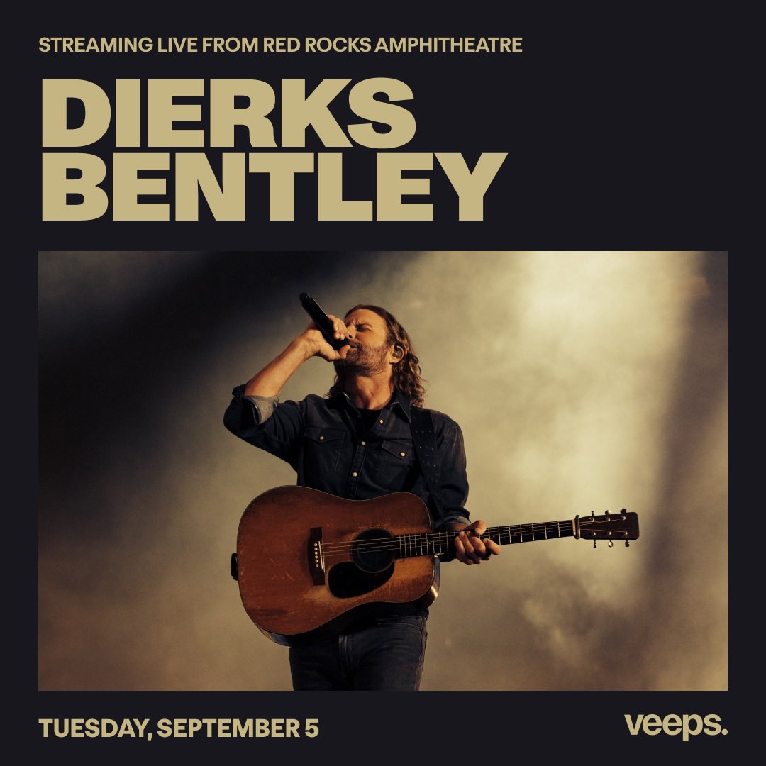 Going to be a great night at <a href="/RedRocksCO/">Red Rocks Park & Amphitheatre</a> tonight! If you can’t make it in person, make sure to stream the show live tonight for free on <a href="/Veeps/">Veeps</a>. Grab your ticket here: veeps.events/DierksBentley