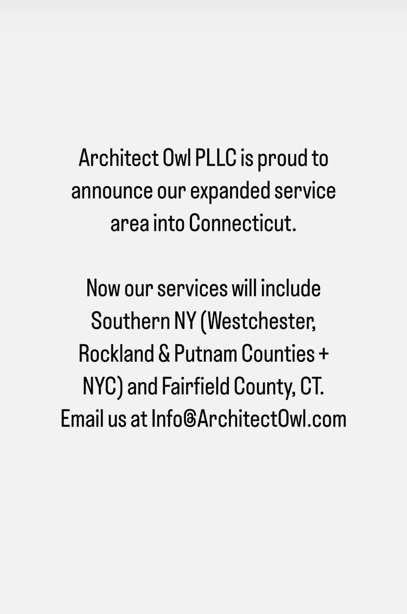 ArchitectOwl's tweet photo. 🚨 Expanding to cover CT in addition to NY. https://t.co/evcZYhfRZz