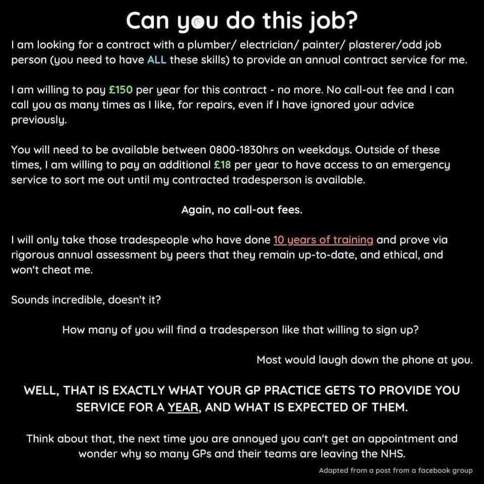 Looking for a tradesperson

Can anyone recommend someone for me?