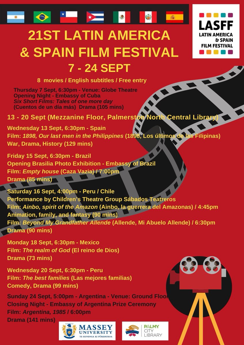 EmbacubaNZ's tweet photo. On the way to Palmerston North, where we will inaugurate the Latin America and Spain Film Festival (#LASFF) tomorrow. A joint effort of our embassies and sponsors. Special thanks to the City Council and Massey University for their support in Palmy. #Cuba https://t.co/a8LJgf9Ssg