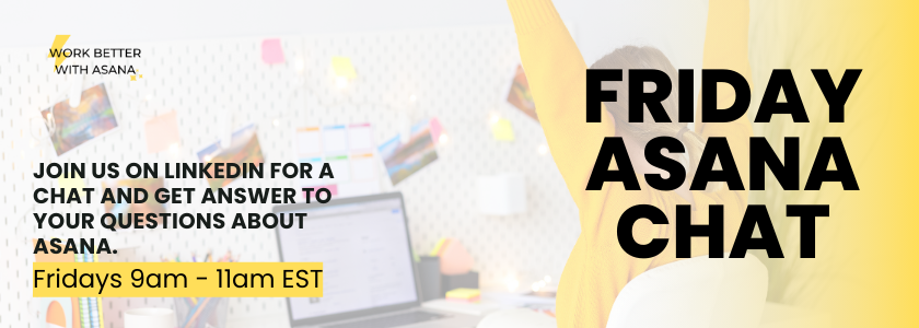 myvirtualpartnr's tweet photo. Have you ever wanted to have your questions answered without having to "jump on a call with a consultant" but still need a quick answer!? Join us this Friday for a #fridayasanachat 🥳#workbetterwithasana #workbetterwithsystems #asanatips #withasana #asanaworkflow #asanaexpert https://t.co/P6Ypv64gvc