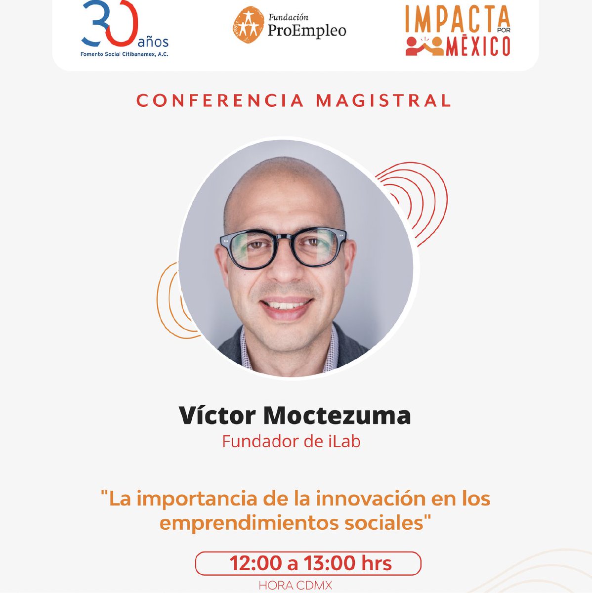 iLab (@hubilab) on Twitter photo Este 7 de septiembre, sigue #EnVivo la conferencia magistral de <a href="/vmoctezumaa/">Victor Moctezuma</a> durante el Primer Encuentro 'Impacta por #México' de <a href="/fomento_social/">Fomento Social Banamex, A.C.</a> y <a href="/ProEmpleoCDMX/">FundaciónProEmpleo</a>. Regístrate gratis aquí: lnkd.in/exz54jB6 Este 7 de septiembre, sigue #EnVivo la conferencia magistral de <a href="/vmoctezumaa/">Victor Moctezuma</a> durante el Primer Encuentro 'Impacta por #México' de <a href="/fomento_social/">Fomento Social Banamex, A.C.</a> y <a href="/ProEmpleoCDMX/">FundaciónProEmpleo</a>. Regístrate gratis aquí: lnkd.in/exz54jB6