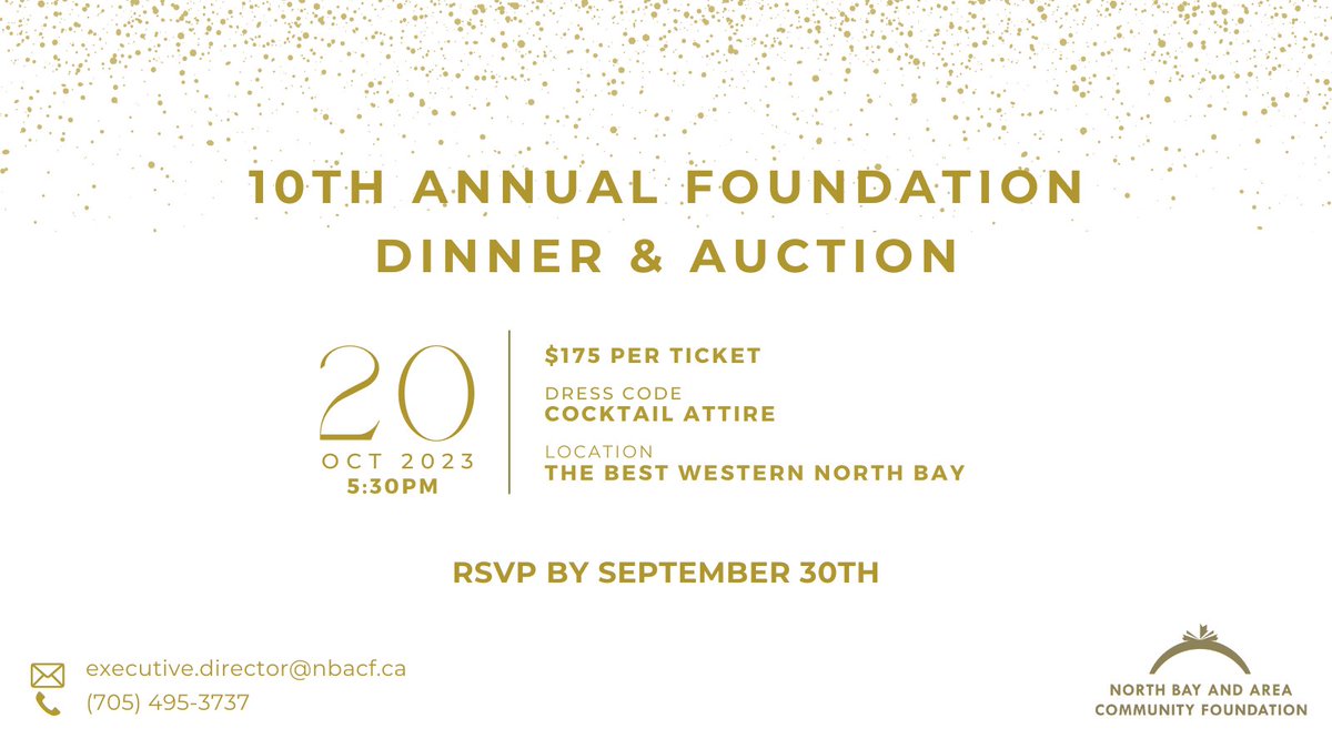 NBACF (@nbacf) on Twitter photo 👇 You don’t want to miss this! 👇
Tickets are limited and selling fast! Interested in attending our 10th Annual Foundation Dinner and Auction? Contact executive.director@nbacf.ca to RSVP today. 👇 You don’t want to miss this! 👇
Tickets are limited and selling fast! Interested in attending our 10th Annual Foundation Dinner and Auction? Contact executive.director@nbacf.ca to RSVP today.