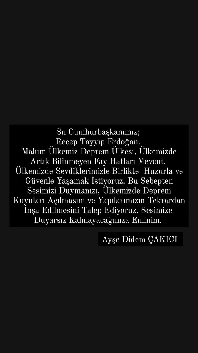 Hastag ımız  #aysedidemcakici #mucizeleriniyasa
#cumhurbaskanimiz #sesimiziduyun