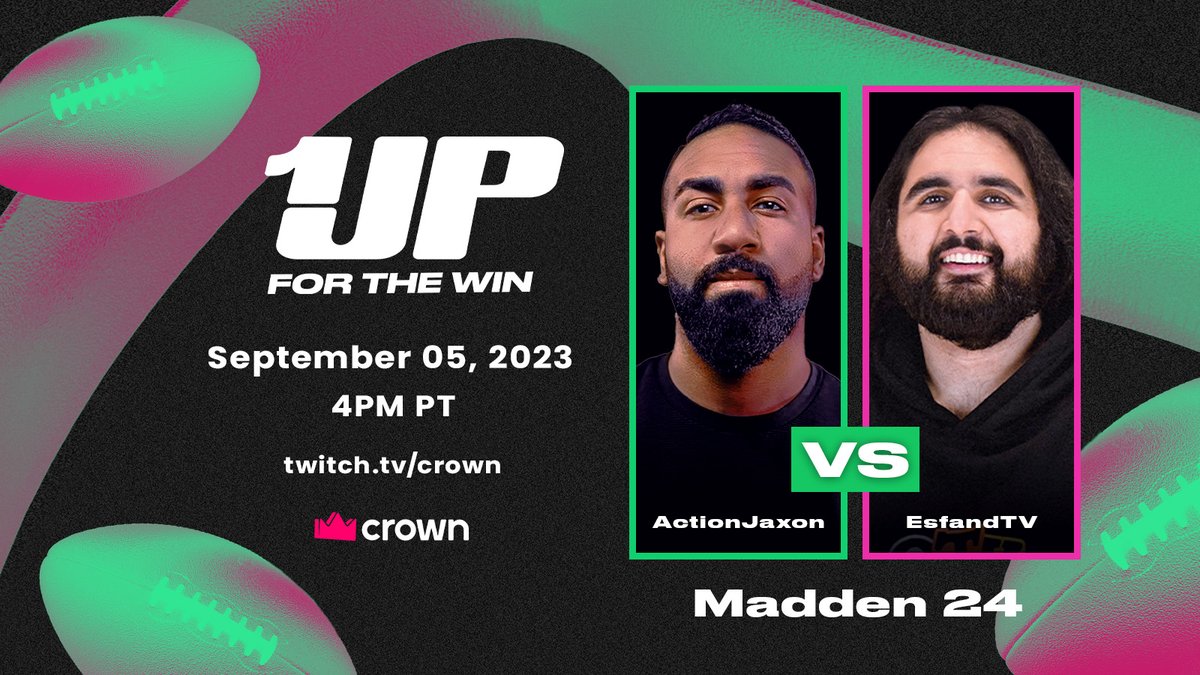 🏆 ONE UP: FOR THE WIN 🏆 🕹️ @actionjaxon vs @EsfandTV 🎮 MADDEN 23 ANY GIVEN TUESDAY 📺 TODAY! 4PM PT!