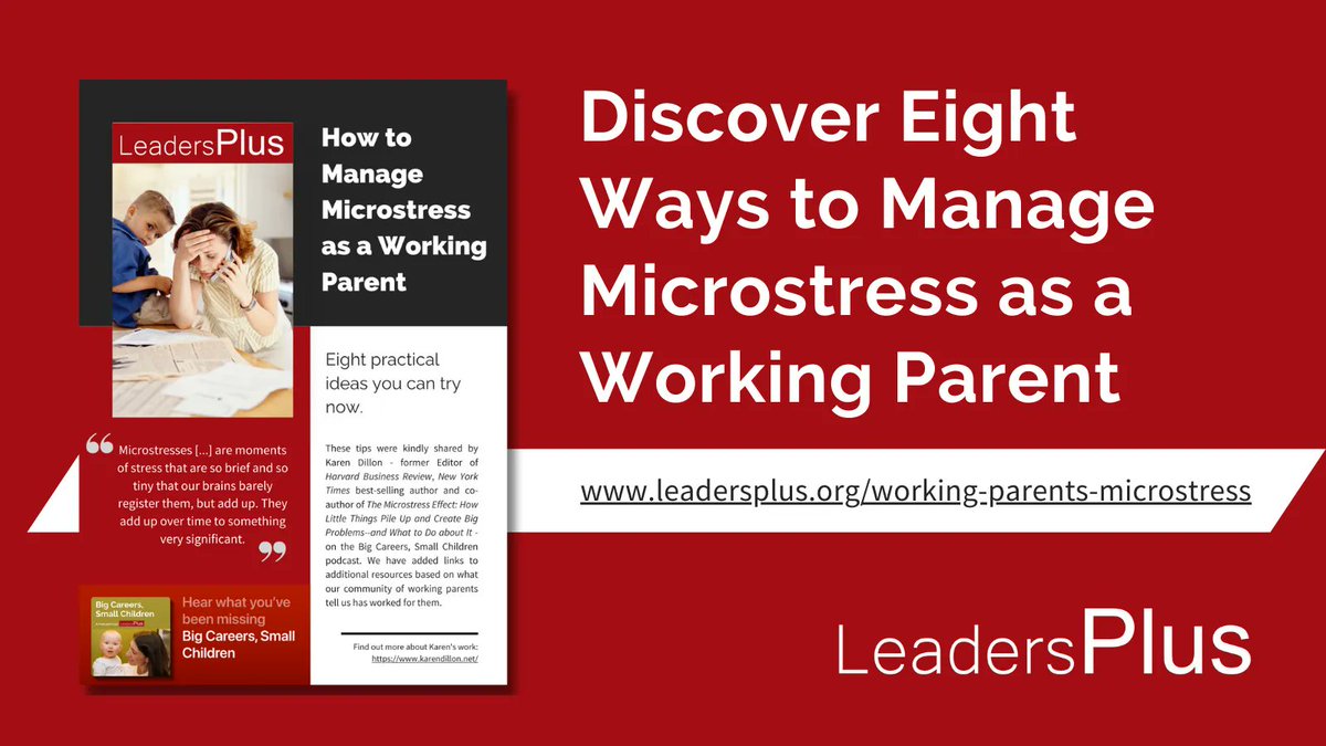 Lots of interest in our tips for managing microstress as a working parent (based on @vhefti conversation with @kardillon on #BigCareersSmallChildren). 

If you find it useful, don't forget to share with another working parent who might benefit too! buff.ly/44CLcLS