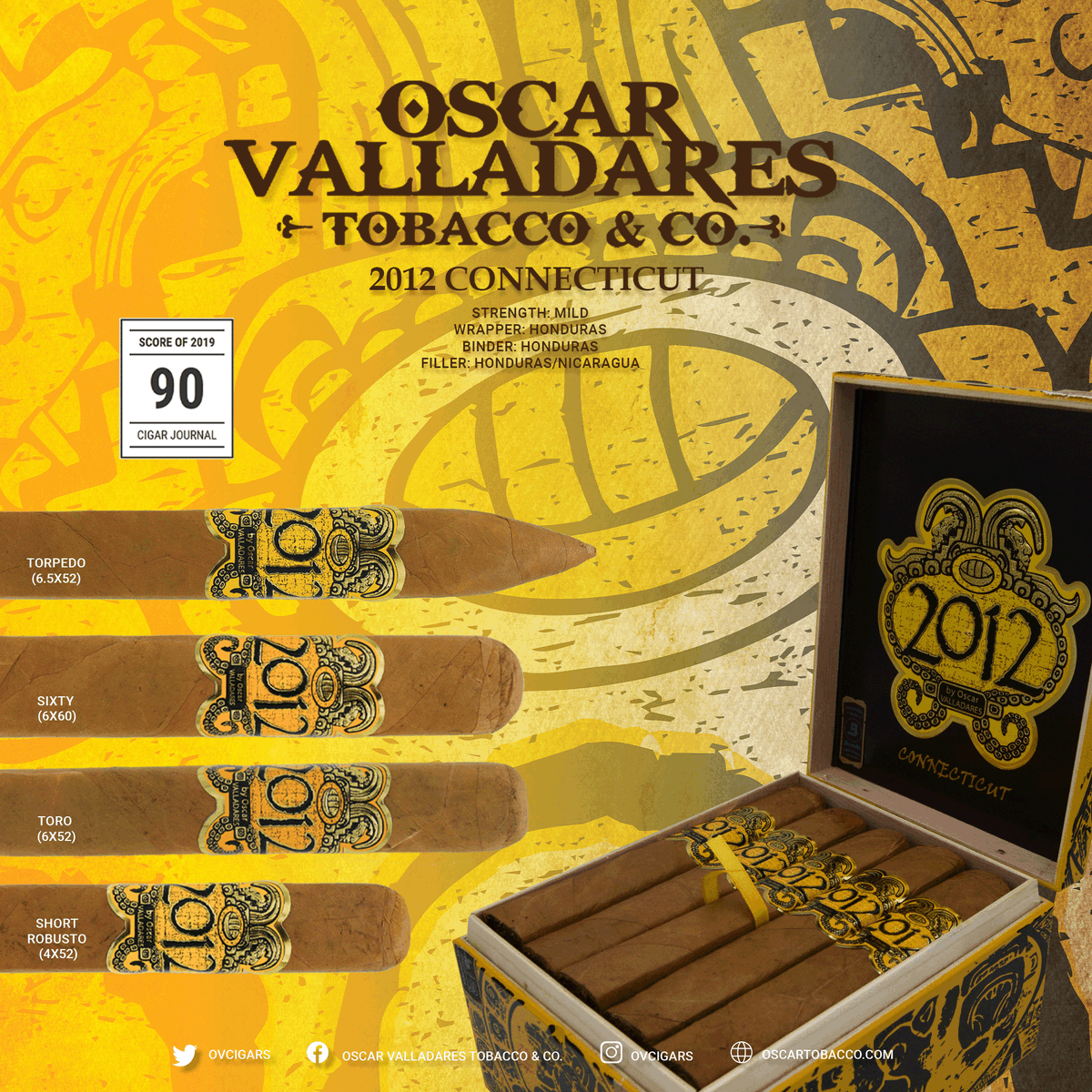 ovcigars's tweet photo. 2012 by Oscar Valladares Connecticut is an unequaled blend that was made to please your palate! 

*Available at your local tobacconist!*

#2012byoscar #2012connecticut https://t.co/ItpsqmySDZ