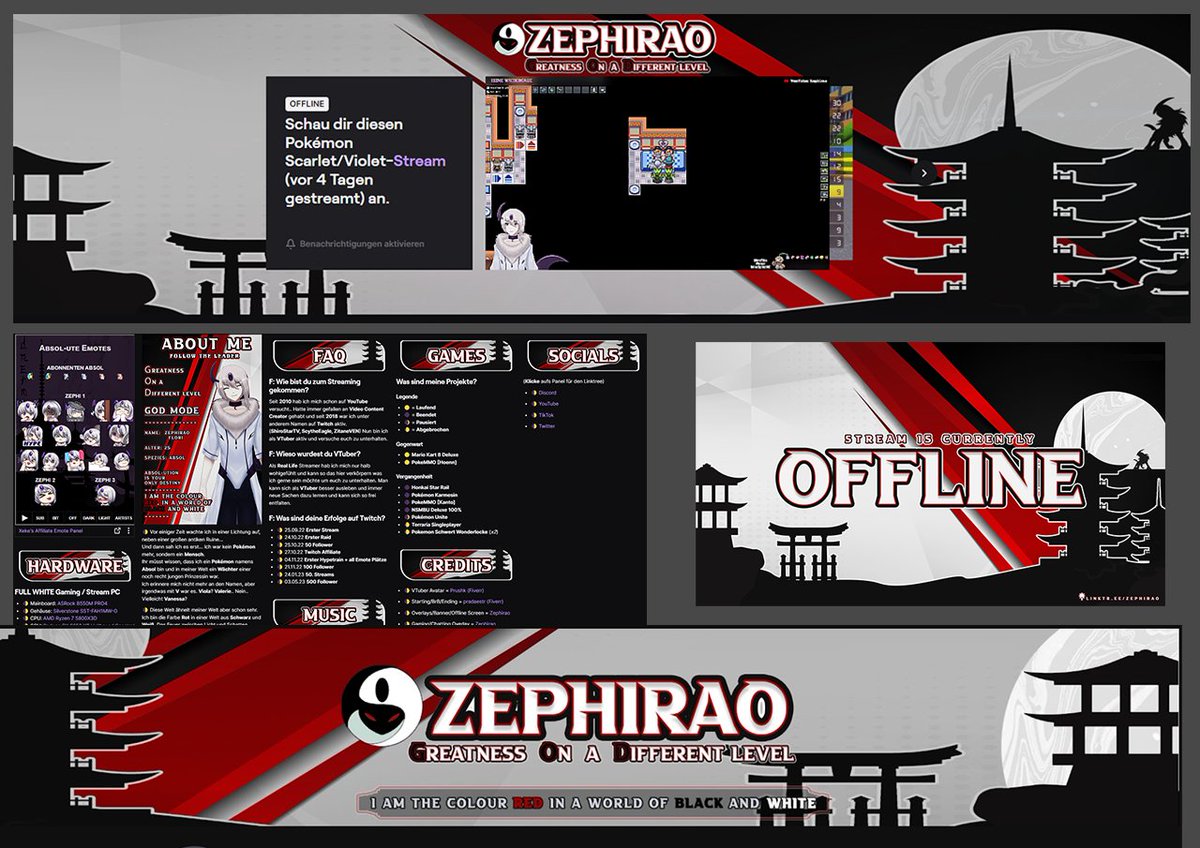 Zephirao's tweet photo. Auch wenn Twitter gefühlt Tod ist, will ich trotzdem mein Mashup Overlay vorstellen (Twitch / (Unten YouTube Banner) Für mehr Infos gerne direkt vorbei schauen ^-^ https://t.co/hbKvM1pFvi https://t.co/2UXCSVHNzy