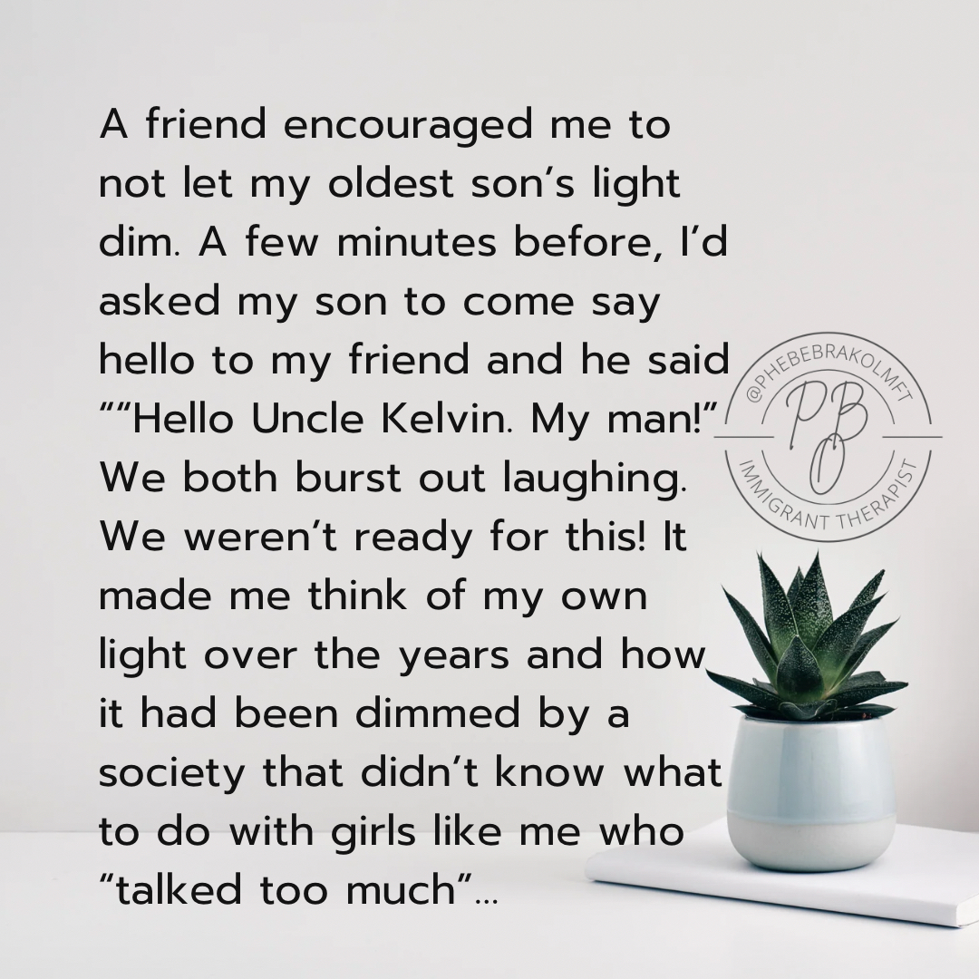 phebelicious's tweet photo. But I found my light again. I have been surrounded by people who have lit the matches and therapists who have helped me fan the flame. 
Parents, as your kids go back to school, I hope you don’t dim their light. Light that spark by:
🔥 Using encouraging words
🔥 Inviting them into https://t.co/GCD7ujUZ5i