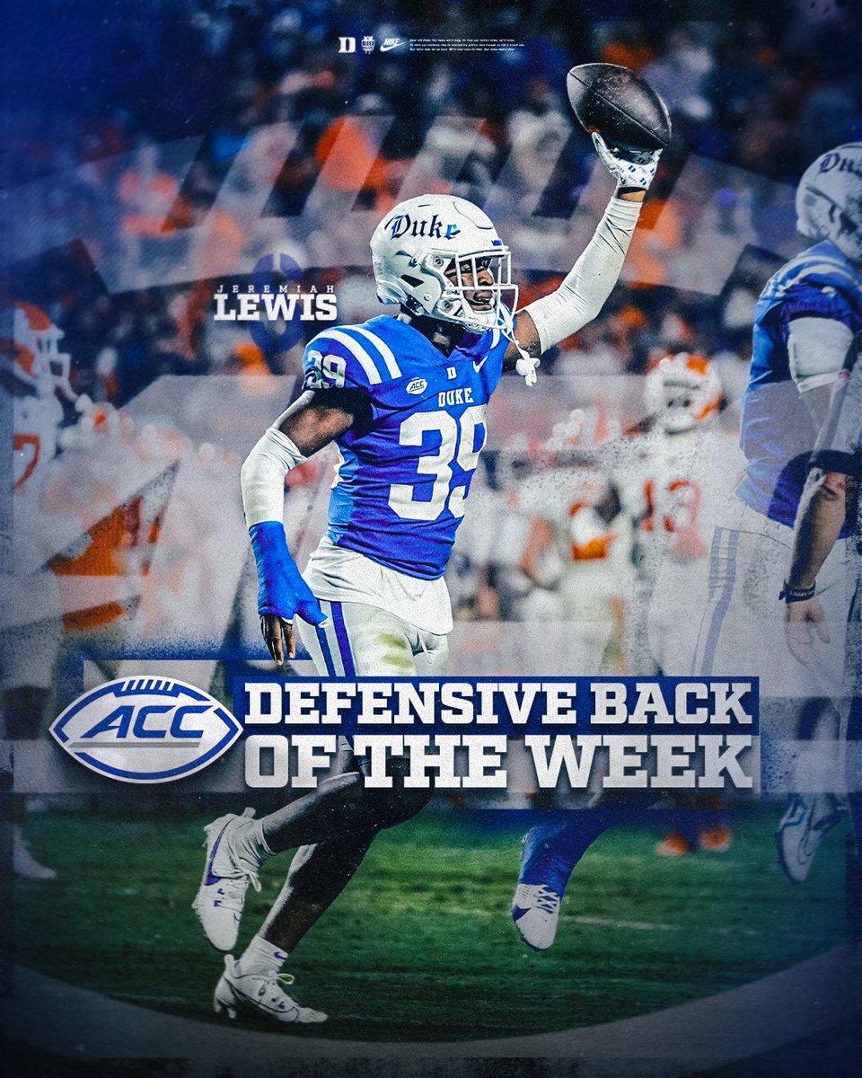 DukeFOOTBALL's tweet photo. What a night for @jlew39 back in Blue 😤 https://t.co/ow4hBtEhB6