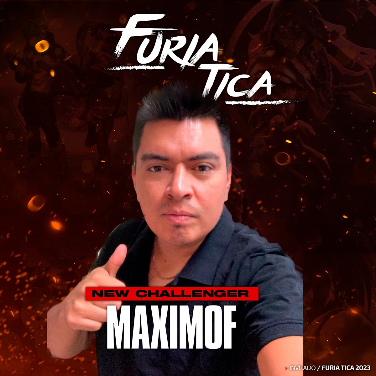 ABA_Games's tweet photo. ¡Regresa un viejo conocido de Furia Tica! Es un honor darle la bienvenida nuevamente al campeón de Street Fighter V de 2018, Maximof!
Estamos ansiosos por ver lo que puede hacer durante esta nueva era de juegos de pelea!
#ABAGAMES #FuriaTica2023 #Connecturday #LatAmProEvents https://t.co/q4YEaW2cgy
