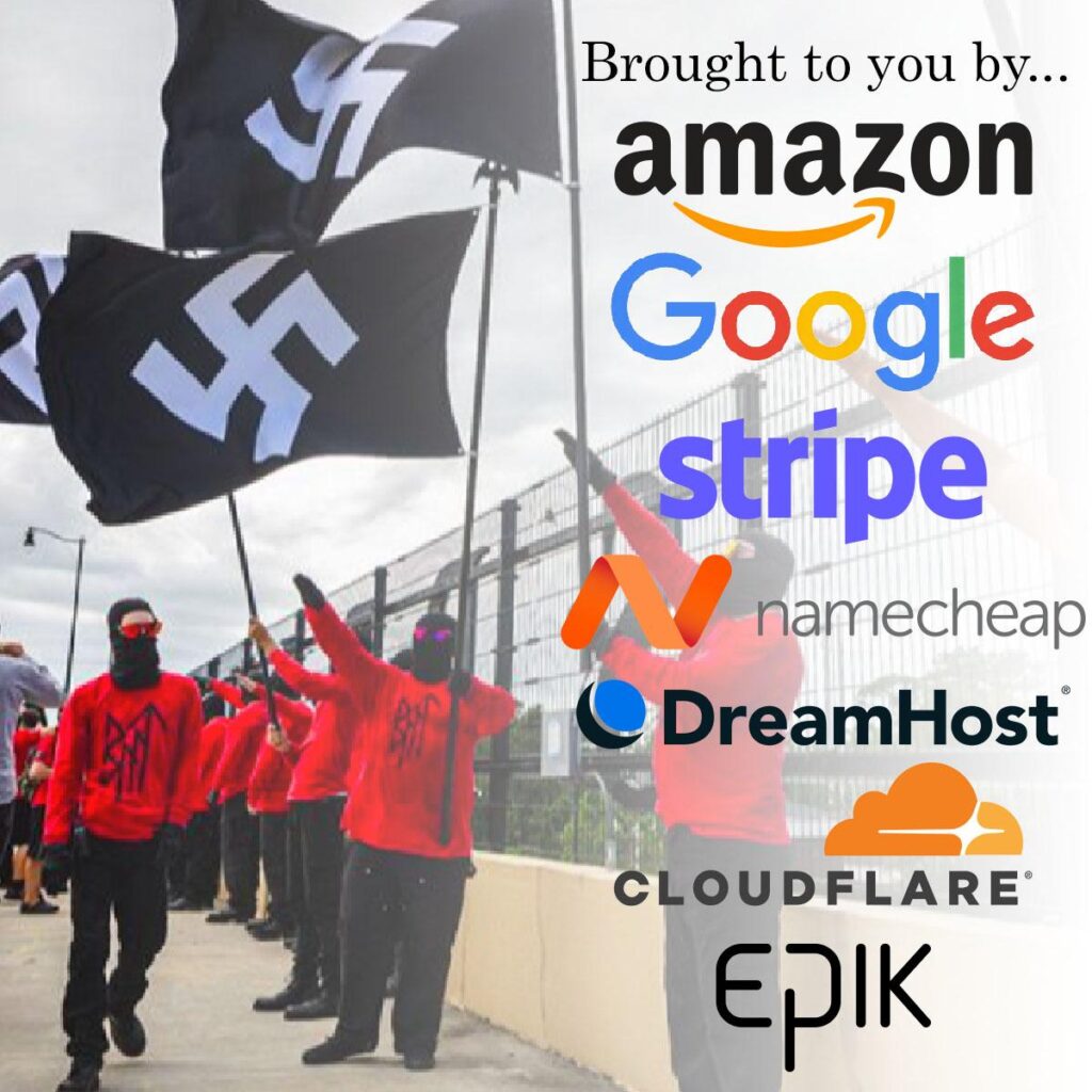 Our website has more information as well as ways to contact the companies partially responsible for the recent Nazi rally.

We urge you to take action and pressure these companies to cut ties with the neo-Nazis terrorizing our communities.

goyimdefenseleague.noblogs.org/gdl-and-blood-…