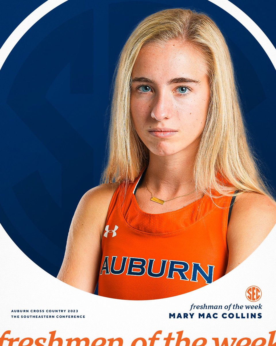 AuburnTFXC's tweet photo. ⭐️SEC CO-FRESHMAN OF THE WEEK⭐️ 

Congratulations to Mary Mac Collins 

📰 https://t.co/hkhRunrSlc

#WarEagle https://t.co/LI59prERCL