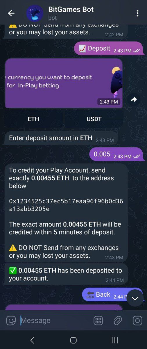 BitGames_Bot's tweet photo. Come and check out the games on BitGames Bot! This is one of our members who made a deposit!

#Ethereum #ETH #investing #cryptocurrencies #staking #revenue #passiveincome #cryptoX #CryptoTwitter #Telegrambot https://t.co/QhFZ92SFXK