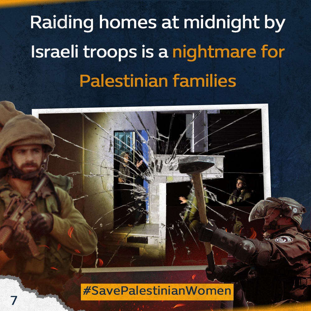 Israeli well-armed forces used an attack-trained dog to force Palestinian women to take their clothes off to harass and humiliate them. #SavePalestinianWomen
#IsraeliCrimes