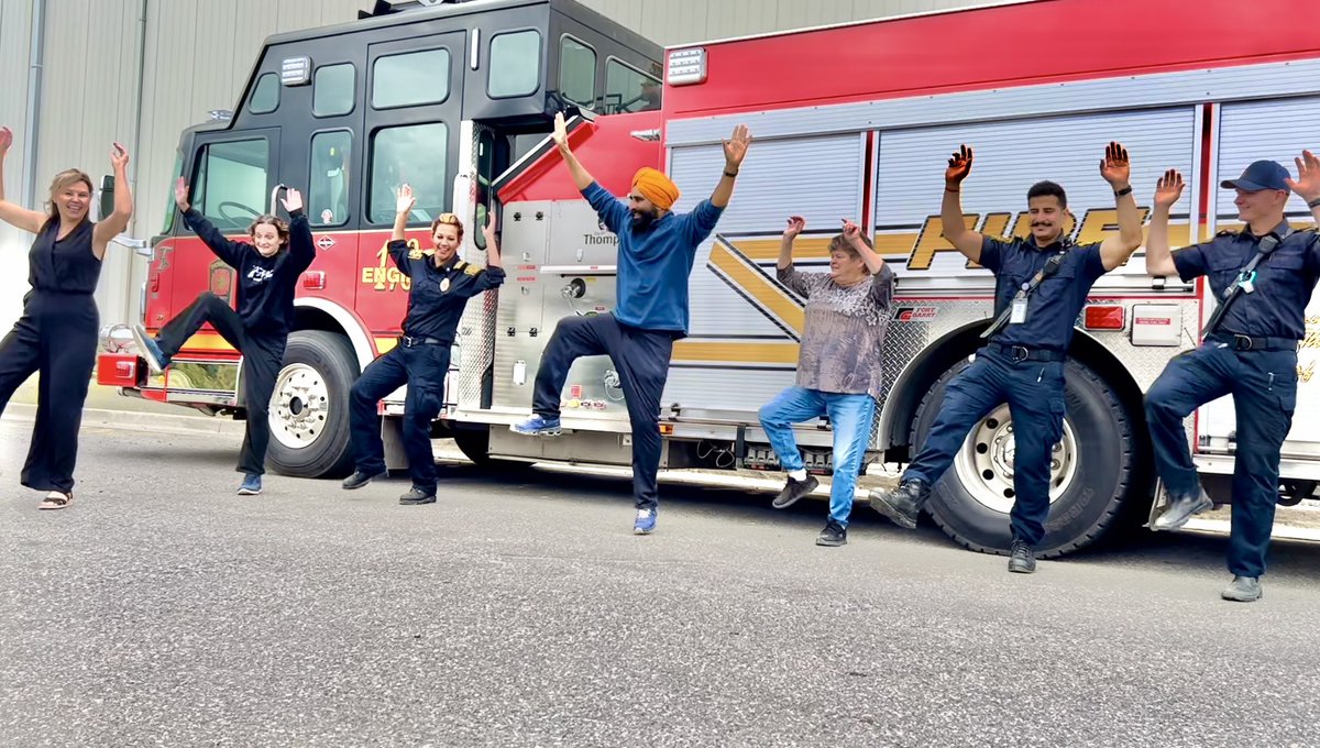 I'm in Thompson, Northern Manitoba. Today, I visited the University College of the North, which is the educational hub of northern Manitoba. I gave a short speech, danced with some staff members, city firefighters, and first responders. I also met Colleen Smook, who is the mayor