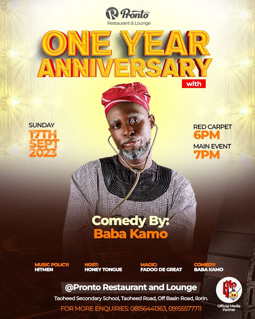 InsideIlorin_NG's tweet photo. Join us as we toast to one incredible year of flavors, beats, and memories at Pronto Restaurant and Lounge! πΎπ With Reminisce @IamReminisce headlining, and beats by DJ Romeo and Sceed Barms, the HypeMan, it's a celebration you won't want to miss! πΆπ₯ #Prontoat1
Save the Date: September 17, 2023.
Repost β€οΈ