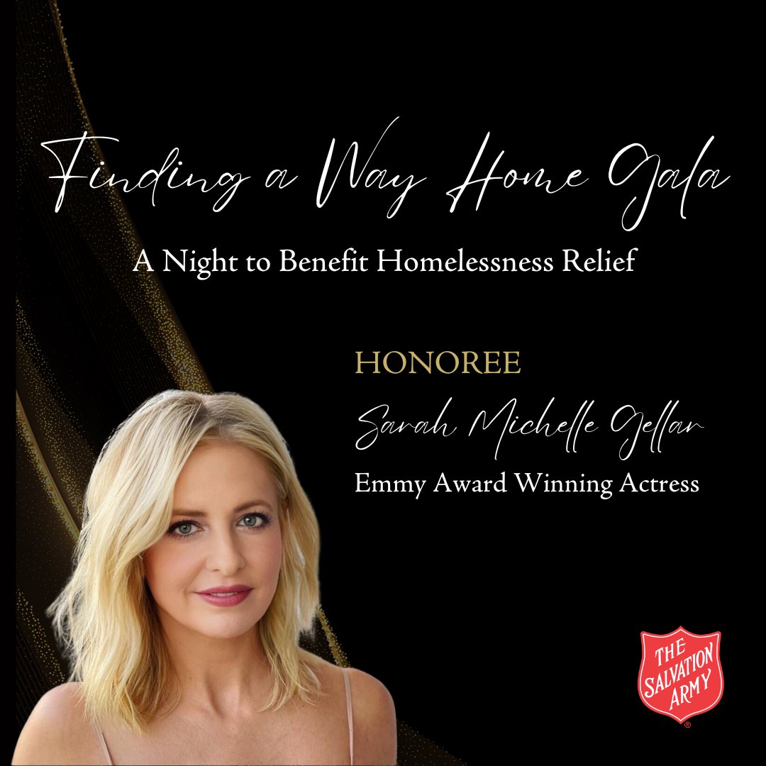 SalArmySocal's tweet photo. A Night to Celebrate a Philanthropic Star🌟 The anticipation is real as we gear up to honor Sarah Michelle Gellar receiving the Judge Harry Pregerson Award at this year's Finding a Way Home Gala! https://t.co/ybVOfqWE5m
