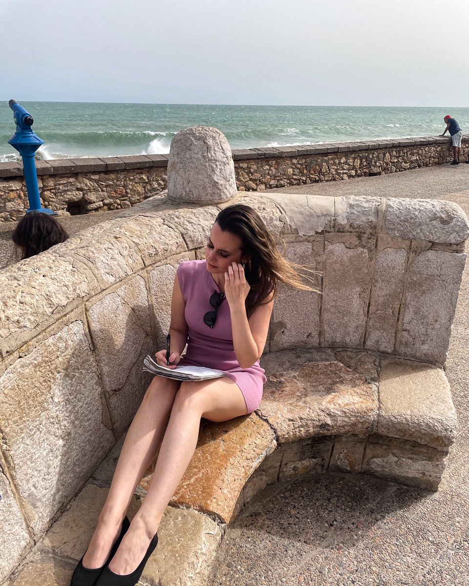 Workation time! Prepping, plotting, &amp; laying out the characters in my #rearwindow book as I lean on the Mediterranean Sea for inspiration #sitges #hitchcock #WritingCommunity #Spain