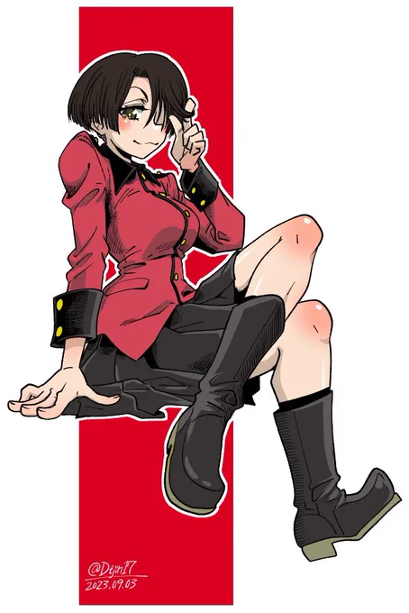 実装前のキャラだけどいろいろ描いてると自分の中に設定が立ち上がってきちゃうね(長身 片ピアス 敏感肌とか
