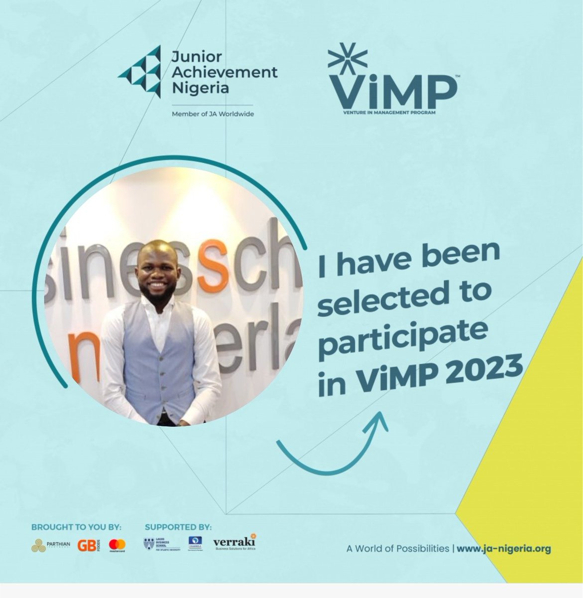 Ki_ngtigre's tweet photo. Hi everyone, my name is Ejeh Samuel King.
I am super excited to be a participant of Junior Achievement Nigeria’s amazing Venture in Management Program! I am looking forward to an awesome learning experience.
Thank you JANigeria

 #ViMP #ViMP2023 #JANigeria #JANViMP https://t.co/d5rhXRP3HV