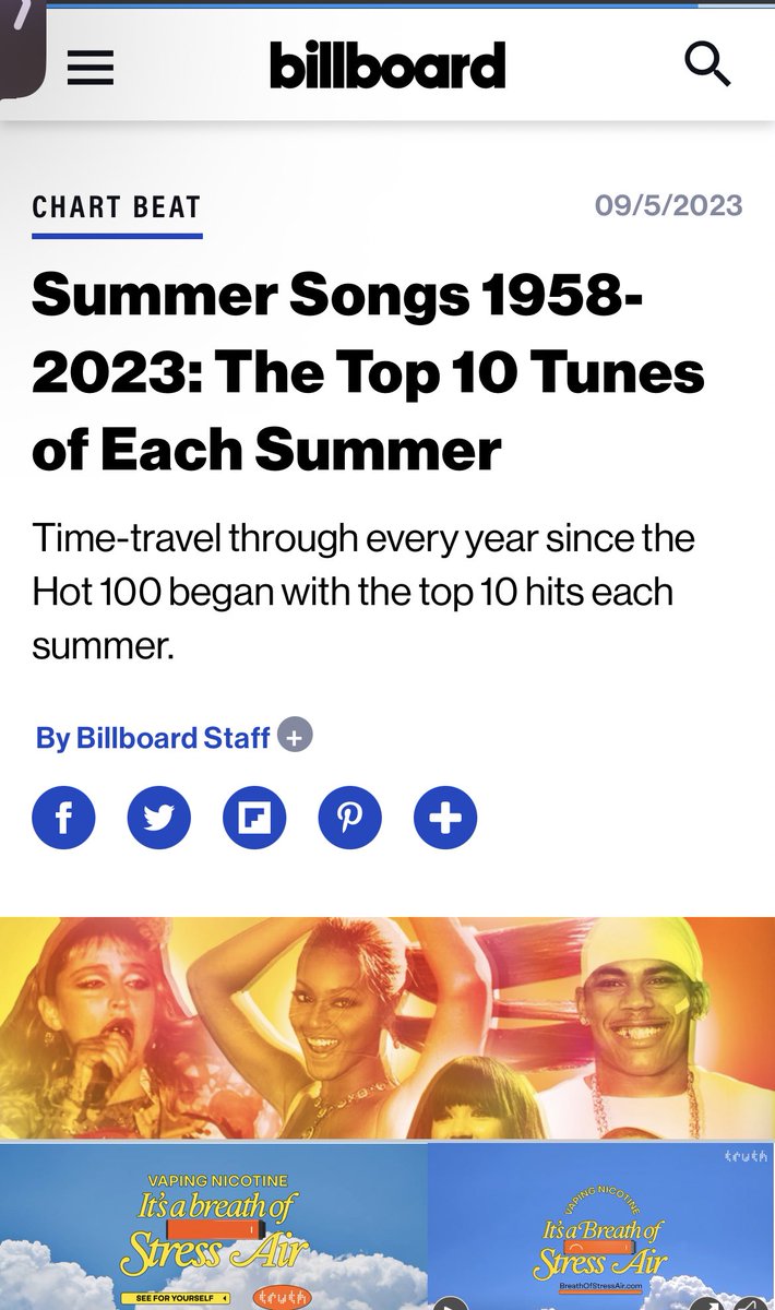 Summer Songs 1958-2023: The Top 10 Tunes of Each Summer – Billboard