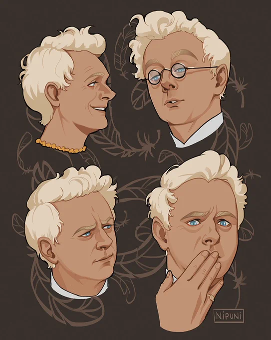 Some practice of their faces  #GoodOmens #Aziraphale #Crowley