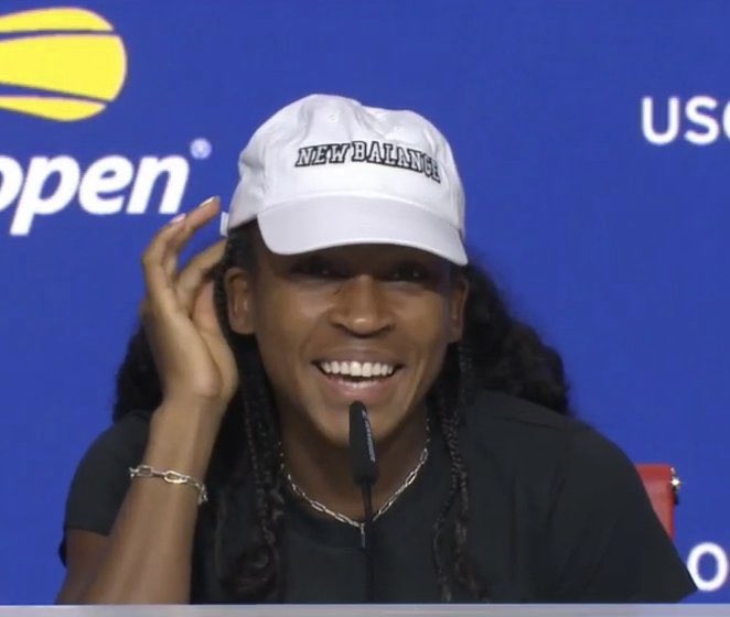 TheTennisLetter's tweet photo. Coco Gauff couldn’t watch Iga Swiatek &amp; Ostapenko because her hotel has Spectrum: 

“I’m not gonna get into that.. but we can’t watch ESPN at our hotel. I saw the scoreline. I didn’t see the match.” 😂

Tennis players… they’re just like us. https://t.co/4FFFKf7yID