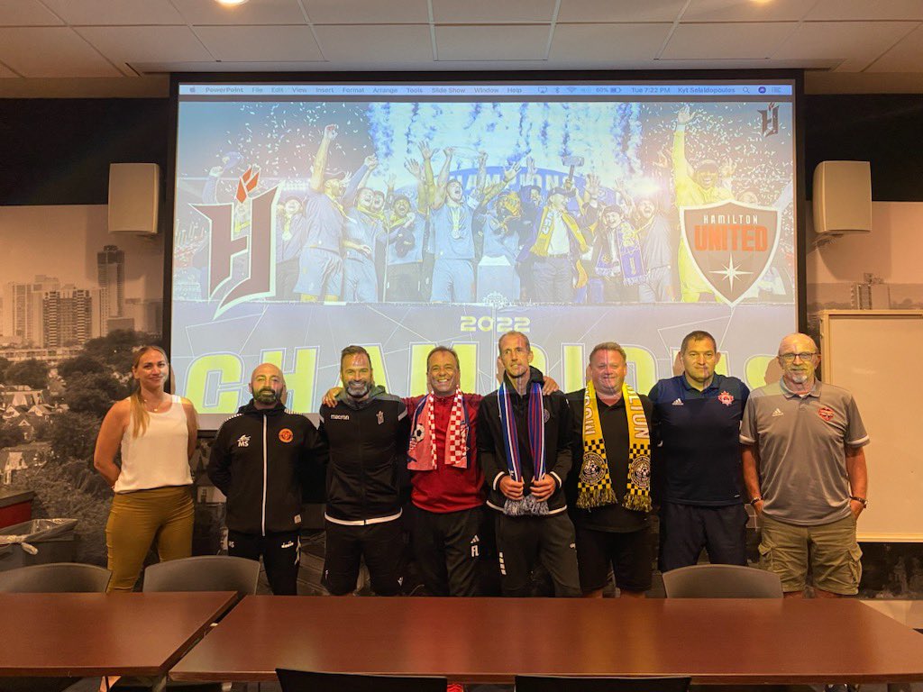 ForgeFCHamilton's tweet photo. 🧠 Meeting of the Minds: Coach Kyt (@kytsoccer) welcomed select TDs from the Hamilton area to @TimHortonsField last week. 

We heard from them on how to improve the player pathway! ⚽️

#ForgeFC | #CanPL https://t.co/LinGrFlZt2