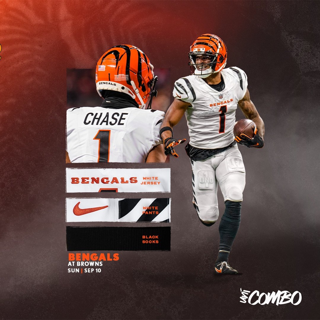 WINCINNATI on X: #Bengals uniform combo for Week 1: 🟠 Orange Helmet ⚪  White Jersey ⚪ White Pants ⚫ Black Socks 🐯🔥 #WHODEY #RuleTheJungle   / X