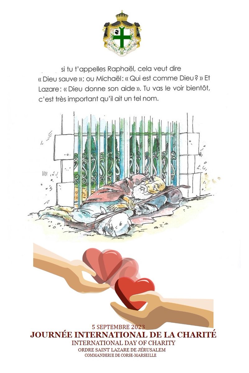 gabrielli01's tweet photo. Le 5 septembre 2023
Ghjornu Internaziunale di Carità .
Journée internationale de la charité .
International Day of Charity .
Lazare " Dieu donne son aide "
Dessin extrait du livre " L'homme riche et le pauvre Lazare " de Sœur Odile Adenis Lamarre . https://t.co/77SYaUf53P