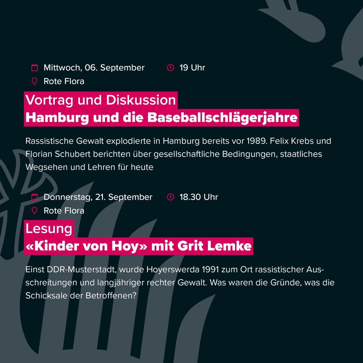 Mittwoch findet anlässlich unser Kampagne die nächste Veranstaltung statt. Kommt vorbei, es wird sehr spannend ✊ 
(‼️Beginn ist 19:30 Uhr statt 19 Uhr ‼️)