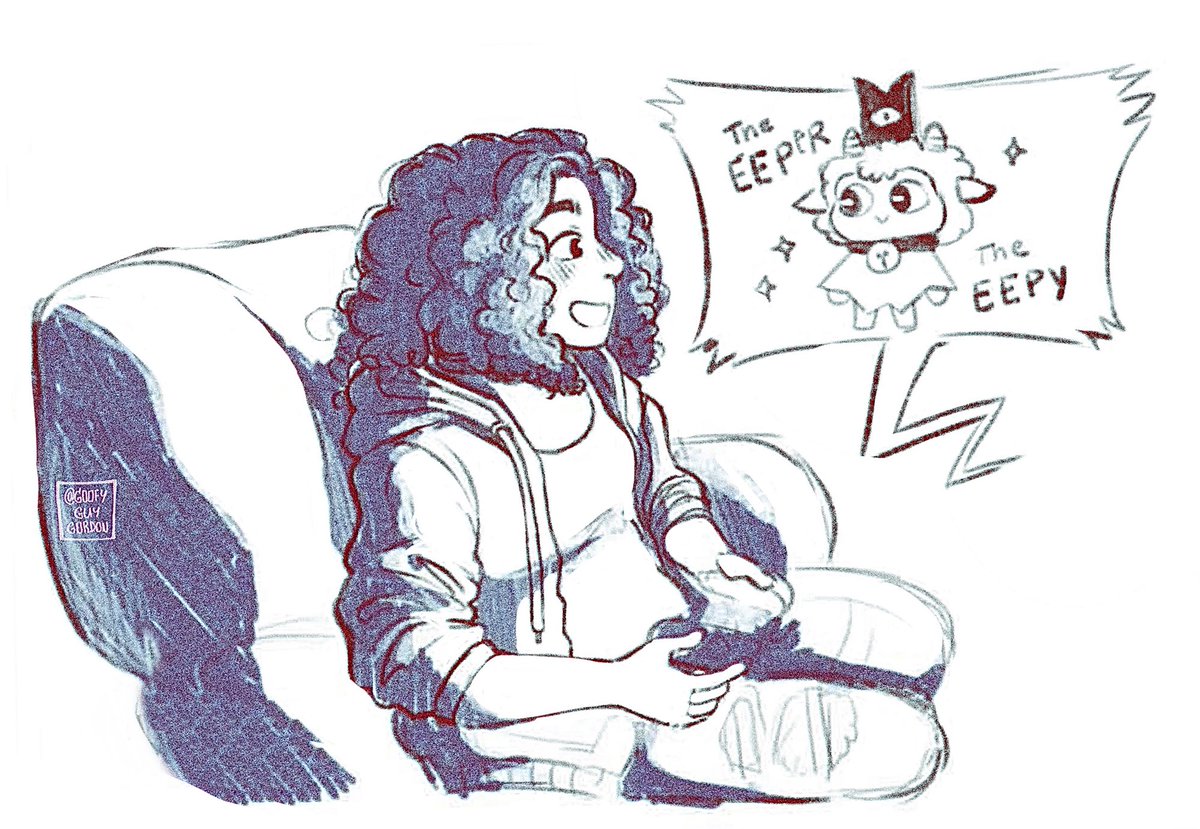 goofyguygordon's tweet photo. A doodle of the first time I hanged out with my friend Ash! He showed me the game cult of the lambs ^_^ https://t.co/3tNoG1rFTB