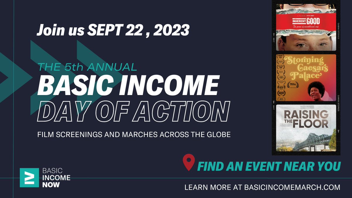 income_movement's tweet photo. Join us for The 5th Annual Basic Income Day of Action! Across the globe, people are taking action, attending film screenings, and more to fight for an economy that works for all of us. Find an event near you! https://t.co/R6hu1JUKyA #BasicIncomeDay2023 #BasicIncome https://t.co/99xDSTh3jI