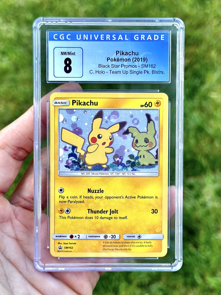 TokyoPitBuLL's tweet photo. Giving away this CGC 8 Pikachu SM162 black star promo

Just retweet this tweet 

Winner picked 9/12 🖤 https://t.co/IkLtZ2hkr7