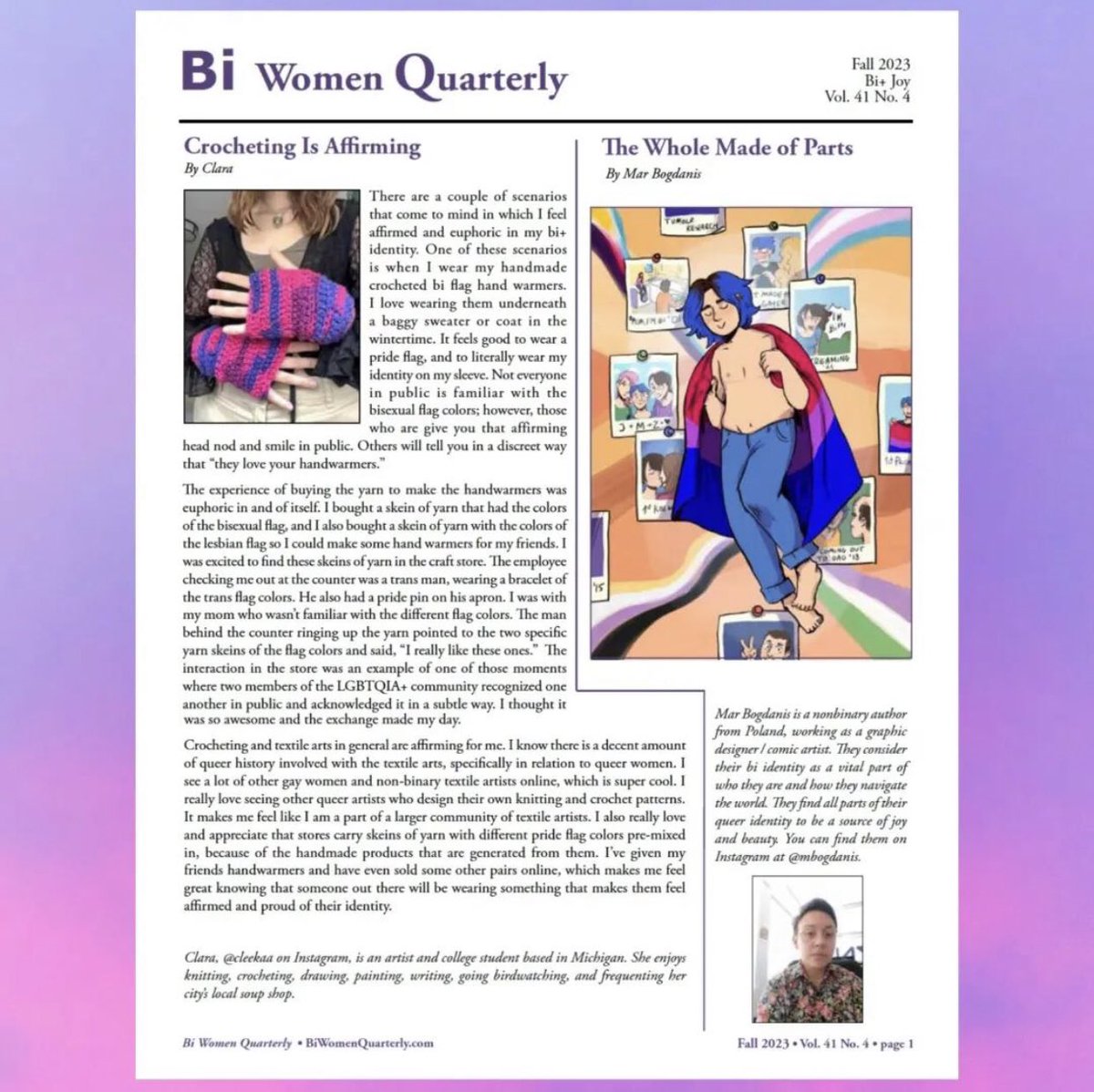 The Fall 2023 Bi+ Joy issue is now available! 💖💜💙 

Check it out at biwomenquarterly.com