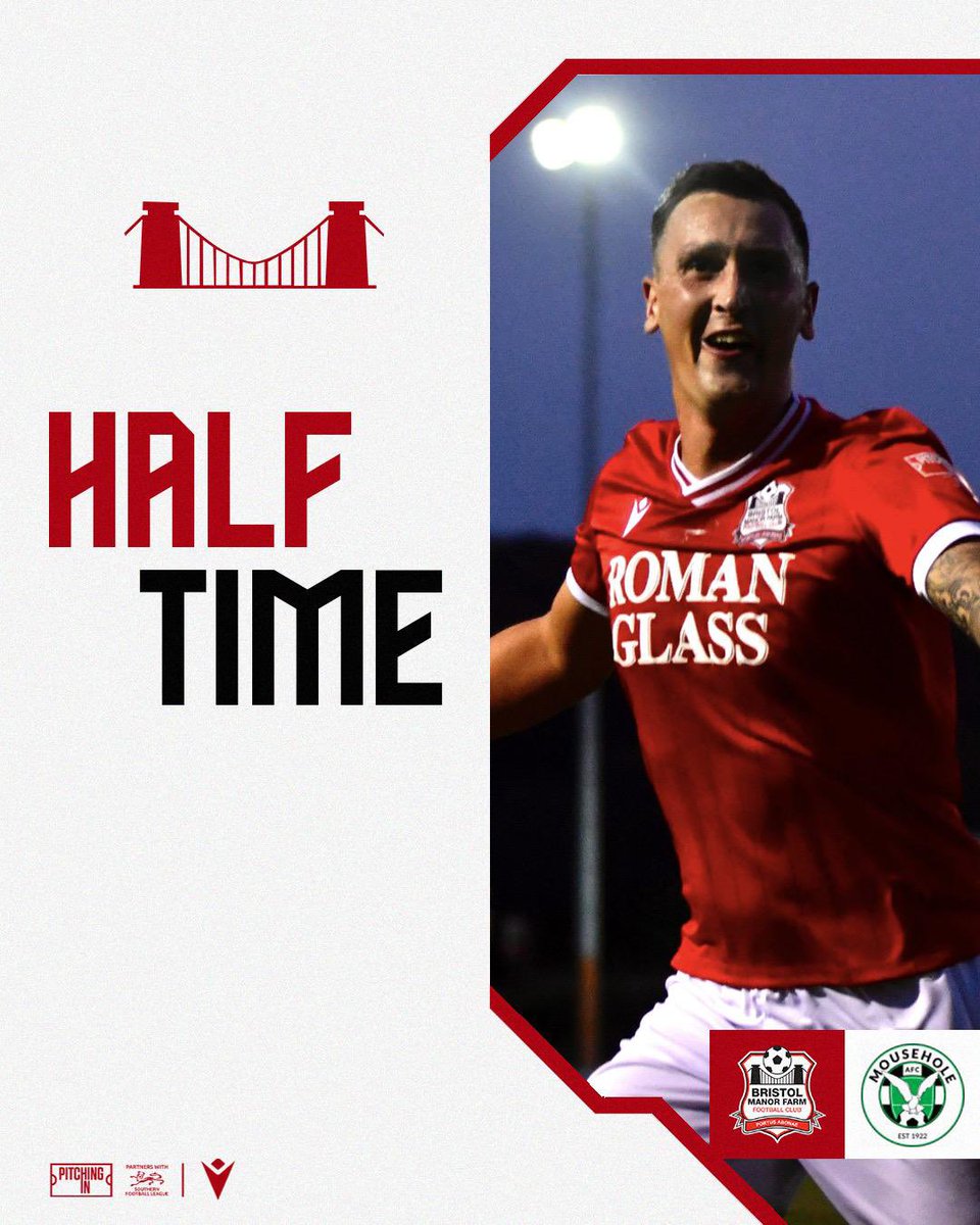 ManorFarmFC's tweet photo. HT | Bristol Manor Farm 2-1 Mousehole
Manor Farm head into the break looking to protect their single goal advantage.
#UpTheFarm | #BMFMOU https://t.co/nlQ868ihCV