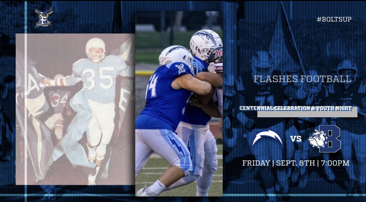 #BoltsUp⚡️ for the future while honoring the past. 

Centennial Celebration and Youth Night this Friday, September 8th, as the Flashes take on Burbank.

<a href="/vcspreps/">VCS Preps</a> <a href="/TheAcornSports/">Acorn Sports</a> <a href="/latsondheimer/">eric sondheimer</a> <a href="/vcsjoecurley/">Joe Curley</a> <a href="/fhs_storm/">The Storm ⛈</a> <a href="/FUSDSports/">Fillmore High School Athletics</a> <a href="/FUSDFlashes/">FUSDFlashes</a>